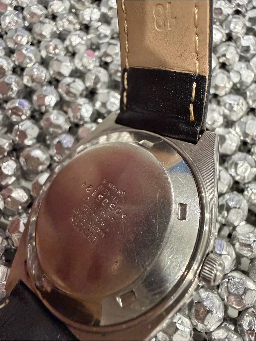 Citizen Silver Case Gray Dial Automatic Watch with Gold Accents